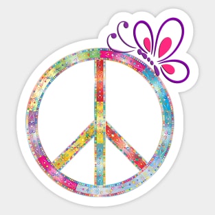 Peace Sign & Butterfly Cute Phone Cases, Journals & GIfts, Graphic Art Design Sticker